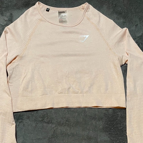 Gymshark Tops - Gymshark Vital Seamless Long Sleeve Light Pink Crop